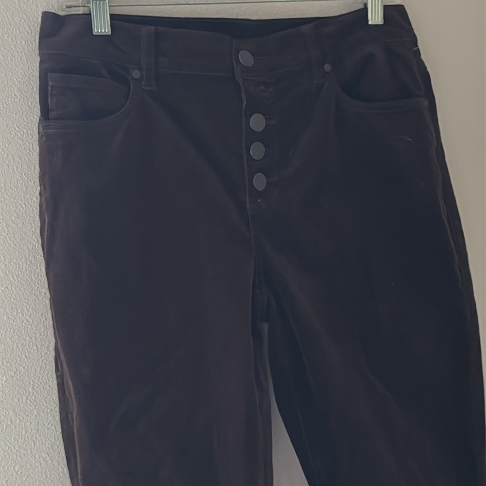 Cabi Dark Brown Corduroy high Rise skinny Pants Sz 8 button fly
